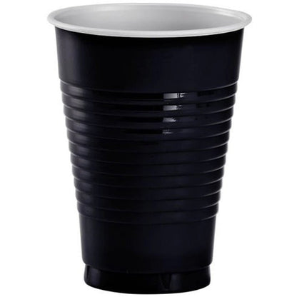 Disposable 18oz Black Plastic Cups