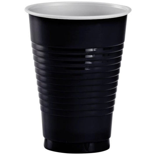 Disposable 18oz Black Plastic Cups