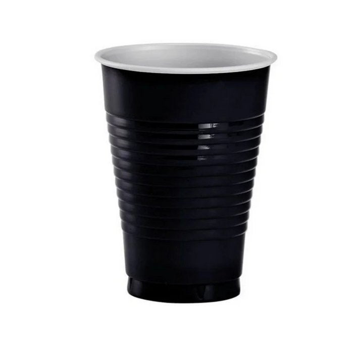 Disposable 9oz Black Plastic Cups