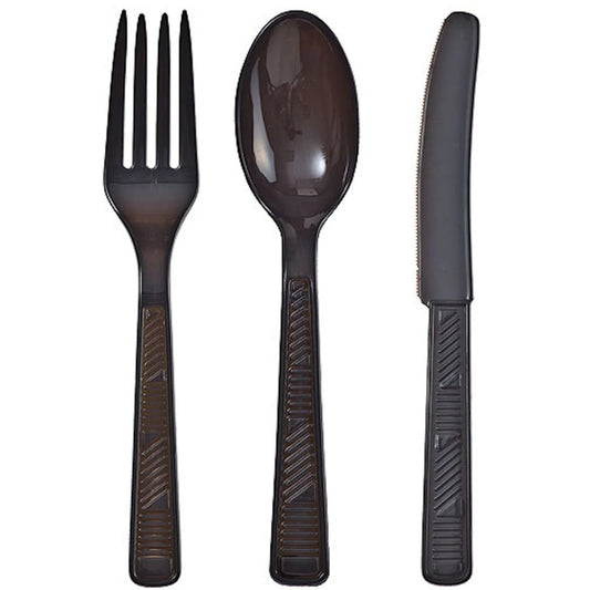 Disposable Black Combo Cutlery Set