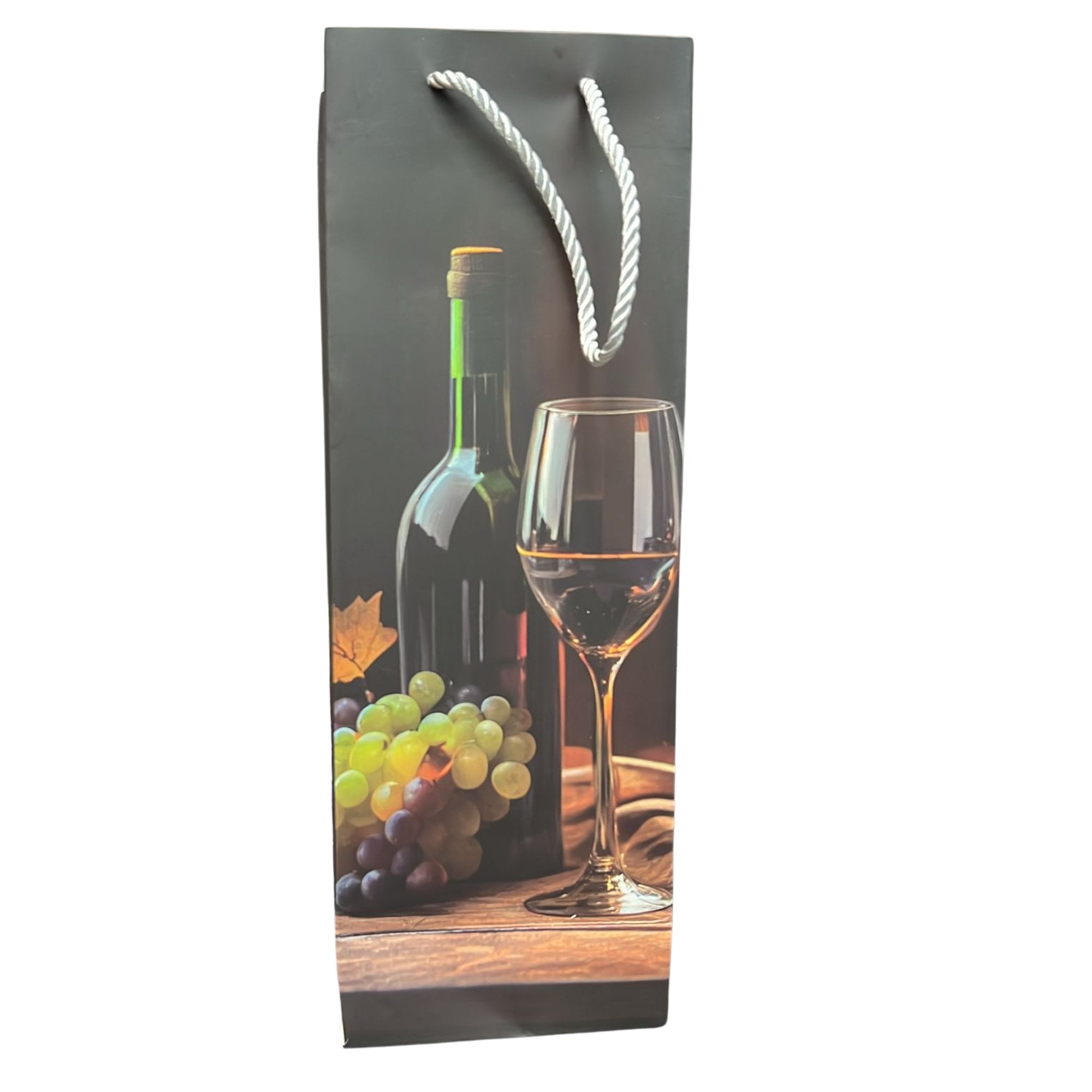 14" x 3.5" Black Wine/Bottle Gift Bag: 1 Pack Gift Bags size and feature image