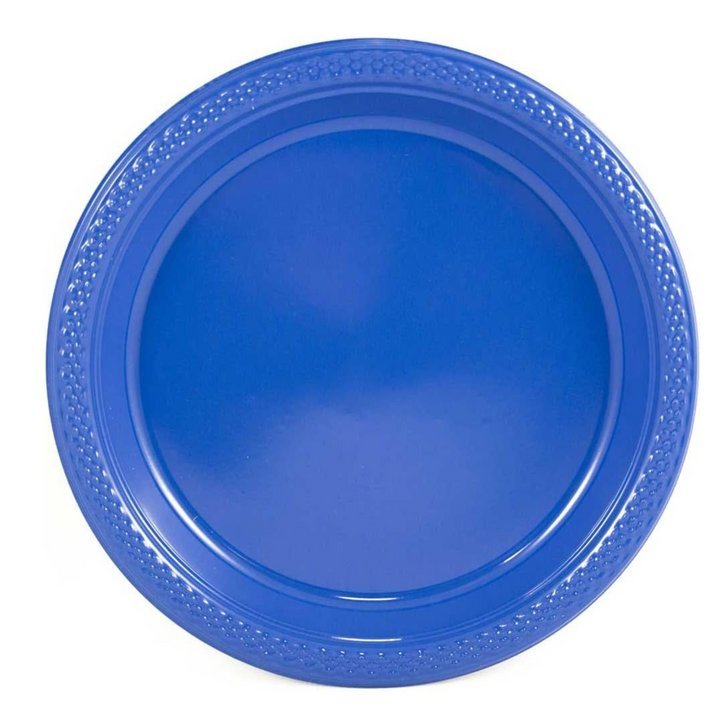 9" Blue Diner Plastic Plates: 5 Pack Kitchen Catalog, Disposable Plates main product image