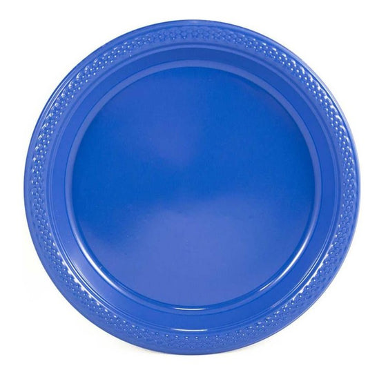 Disposable 9" Blue  Diner Plastic Plates