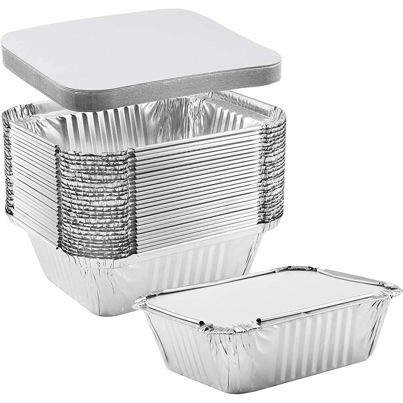 Board Lid For 1Lb Aluminum Oblong Pan 5.5" x 4": 10 Pack Oblong Pans & Lids Aluminum Baking lifestyle use image
