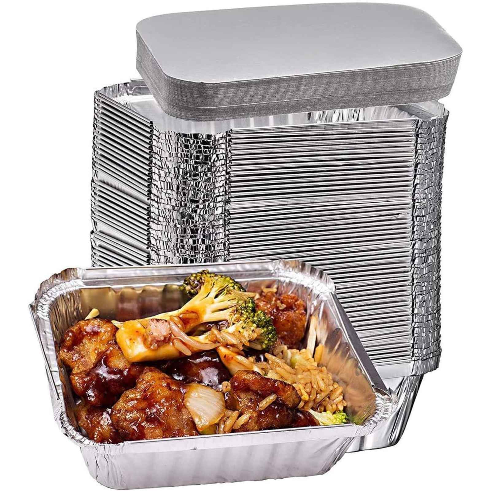 Board Lid For 1Lb Aluminum Oblong Pan 5.5" x 4": 10 Pack Oblong Pans & Lids Aluminum Baking product image 5