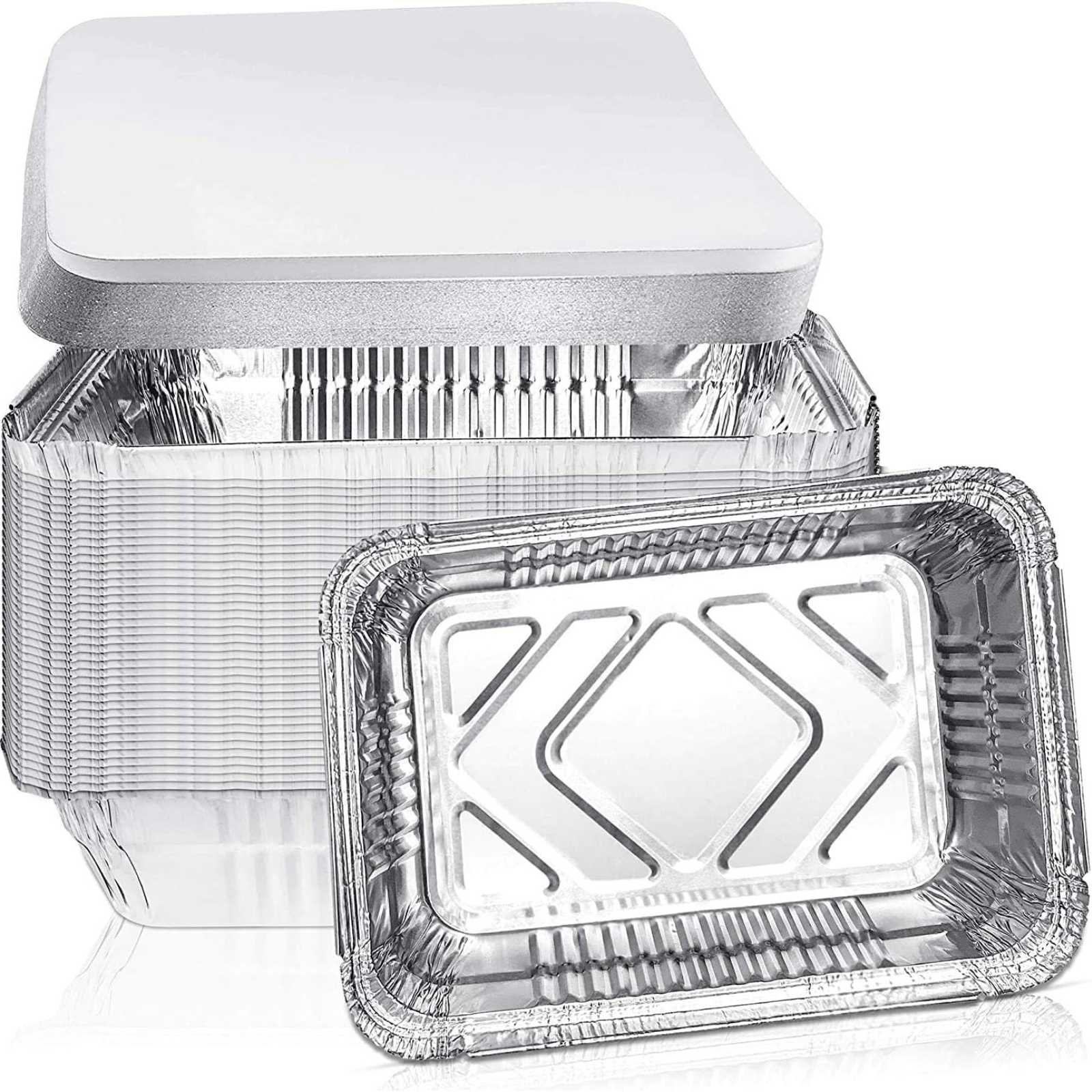 Board Lid For 1Lb Aluminum Oblong Pan 5.5" x 4": 10 Pack Oblong Pans & Lids Aluminum Baking product image 7