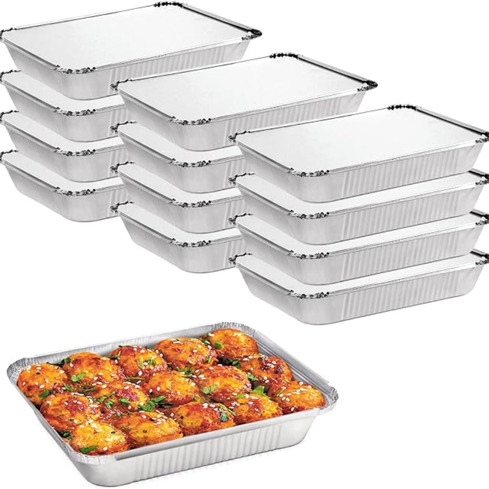 Board Lid For 2.25Lb Aluminum Oblong Pan 8.25" x 5.75": 8 Pack Oblong Pans & Lids Aluminum Baking lifestyle use image