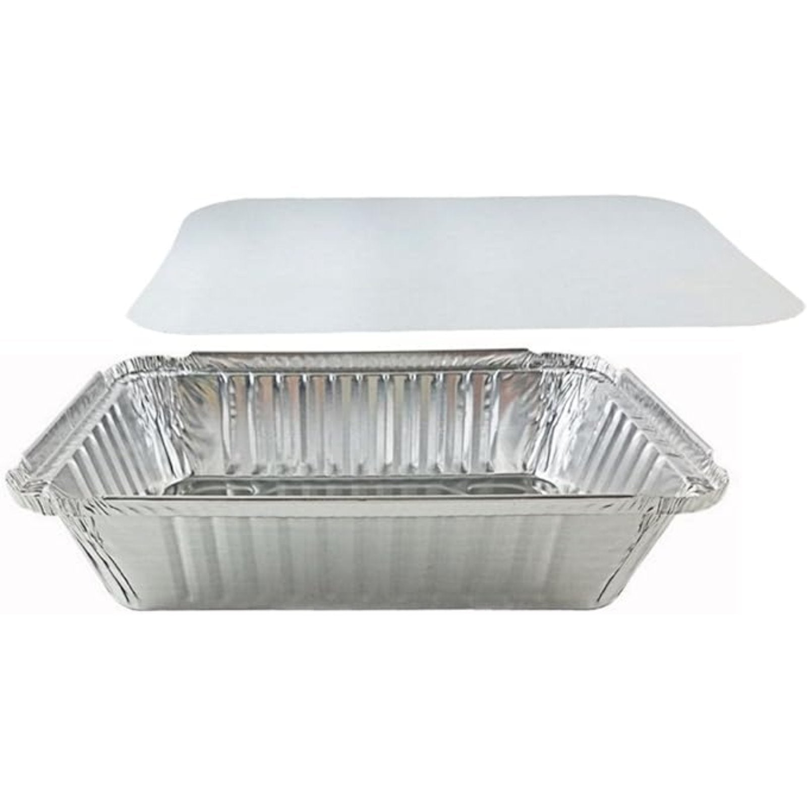 Board Lid For 2.25Lb Aluminum Oblong Pan 8.25" x 5.75": 8 Pack Oblong Pans & Lids Aluminum Baking size and feature image