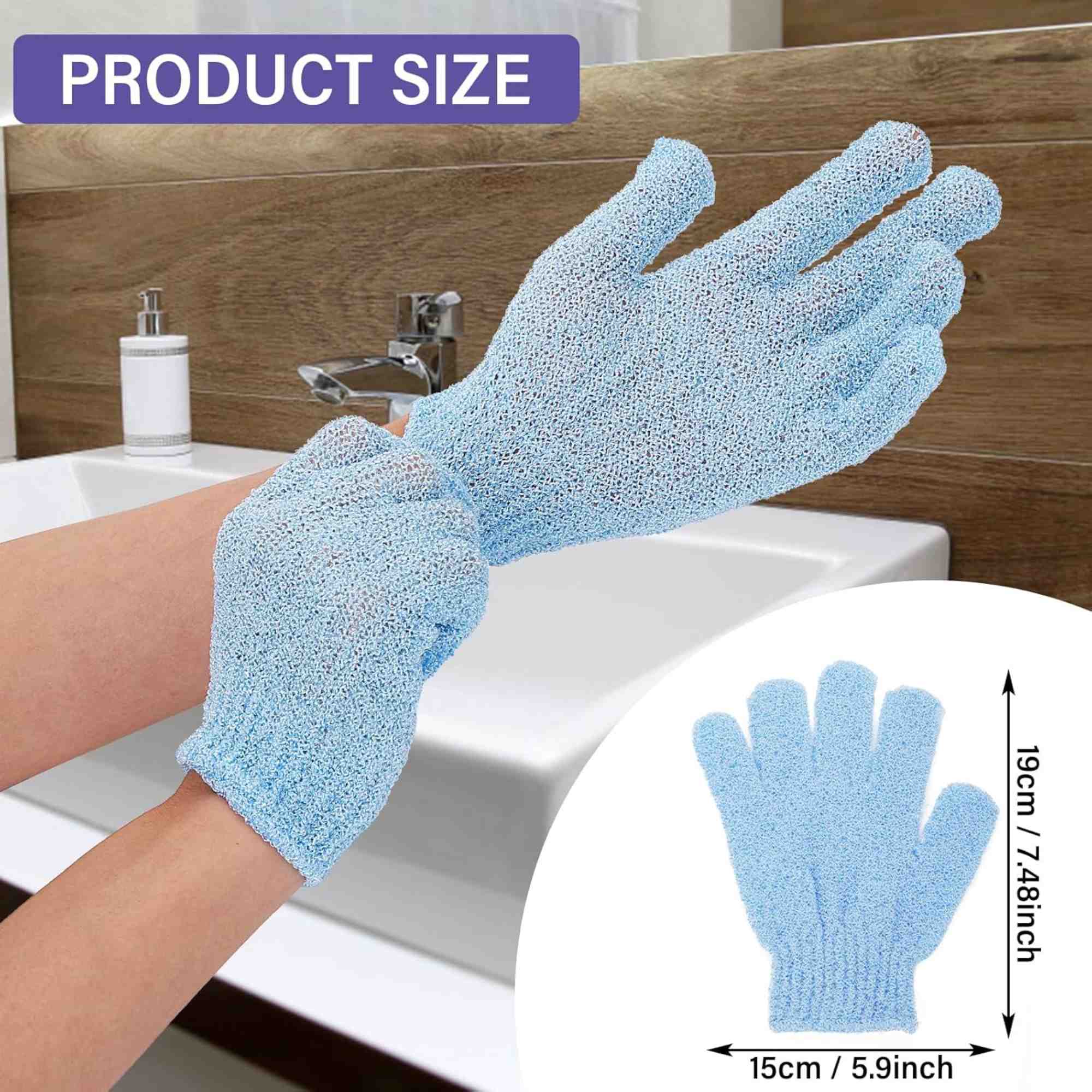 Luxury Bath Exfoliating Mitts Scrub Gloves: 1 Pair Bath Brushes Bath Essentials Bathroom product detail image