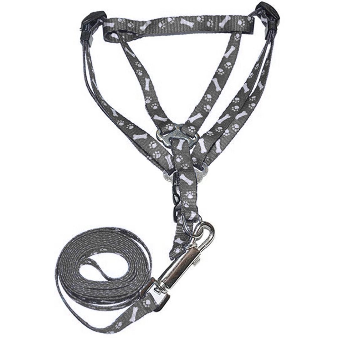 Bone Paw Printing Dog Harness with Leash for Puppies, Dogs & Cats Pet Collars & Harnesses Household Essentials product image