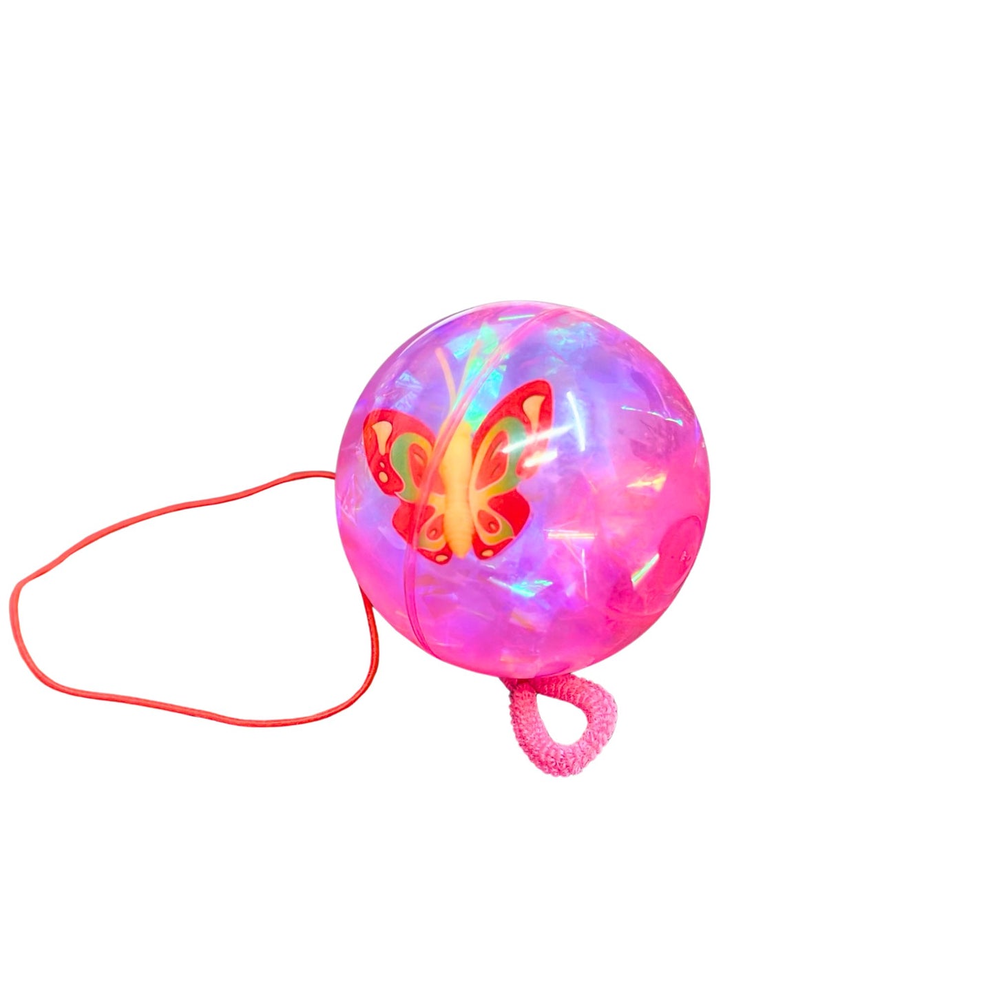 Assorted Bouncy Crystal Balls with Ring String | Colorful Light-Up Bouncy Balls for Kids' Active Play