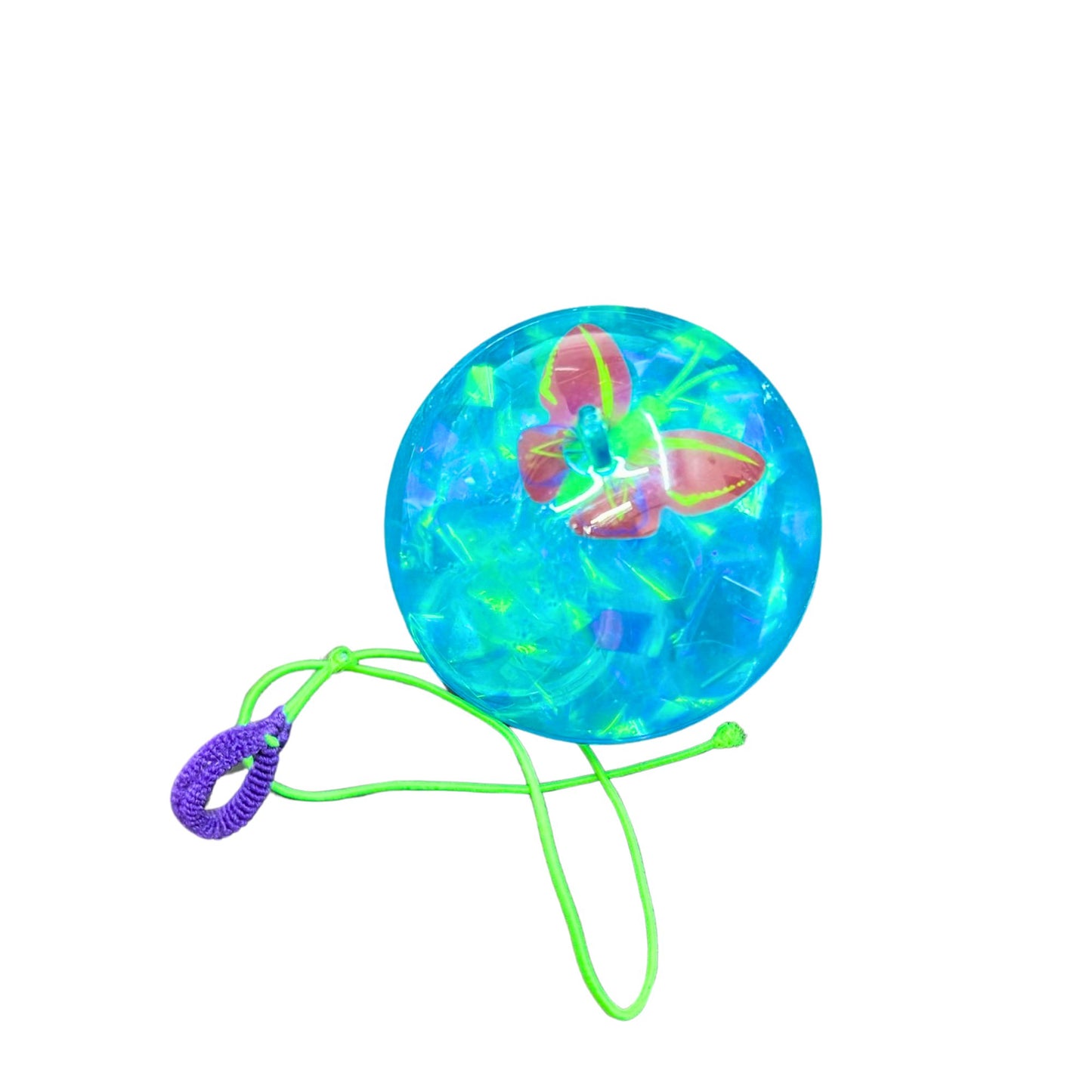 Assorted Bouncy Crystal Balls with Ring String | Colorful Light-Up Bouncy Balls for Kids' Active Play