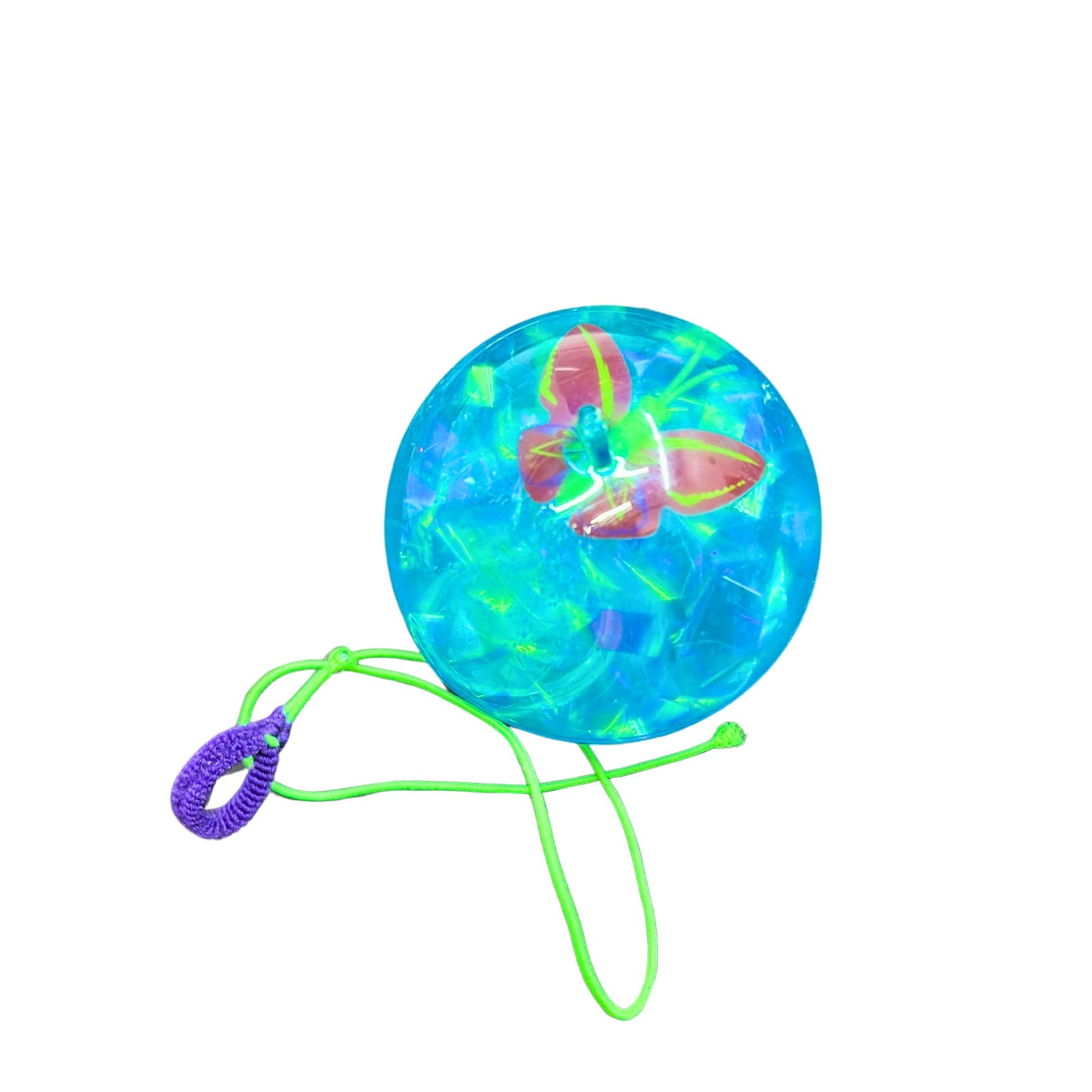 Assorted Bouncy Crystal Balls with Ring String | Colorful Light-Up Bouncy Balls for Kids' Active Play