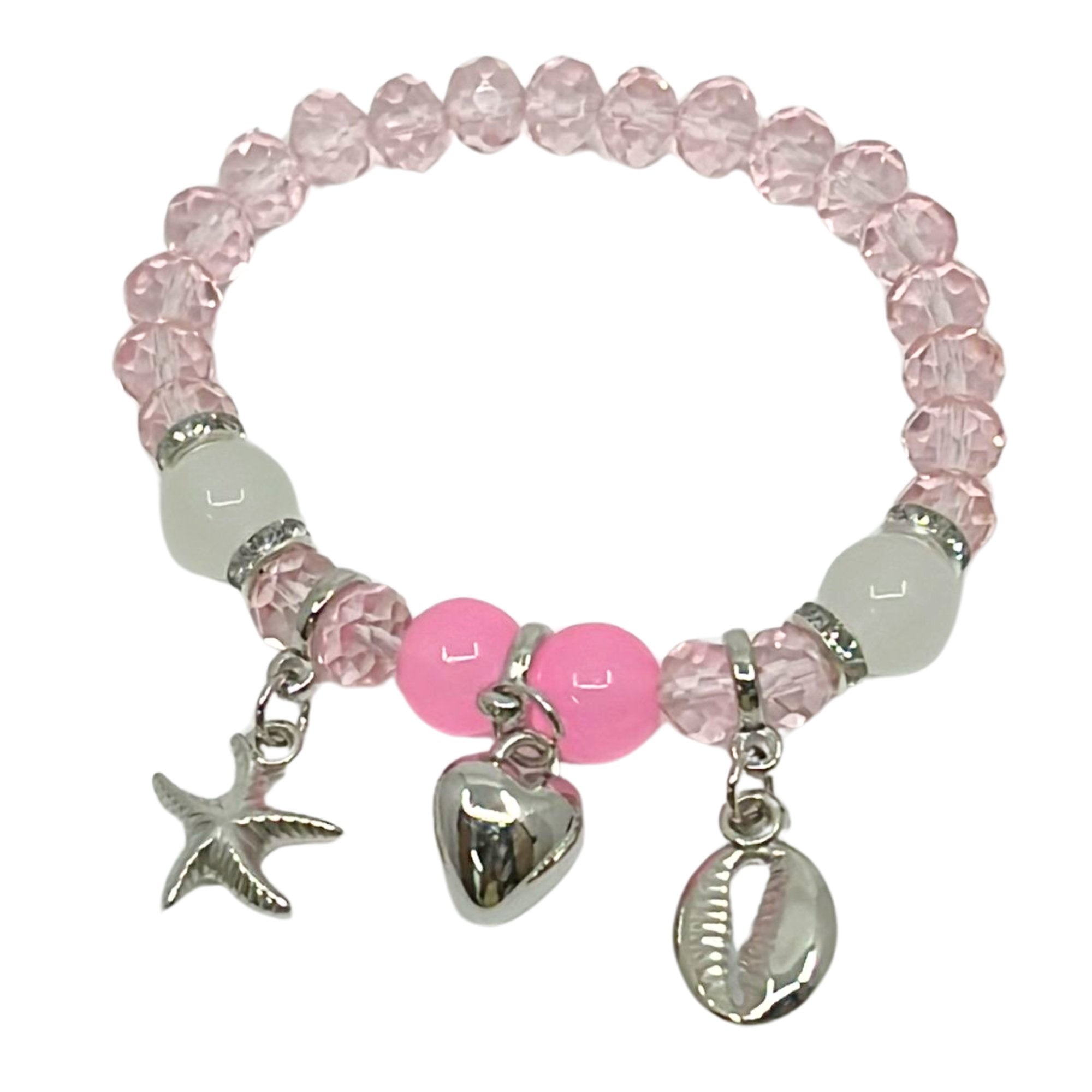 Colorful Beaded Bracelet with Three Charms : 1 Pack Bracelets Gift Jewelry Valentine product image 8