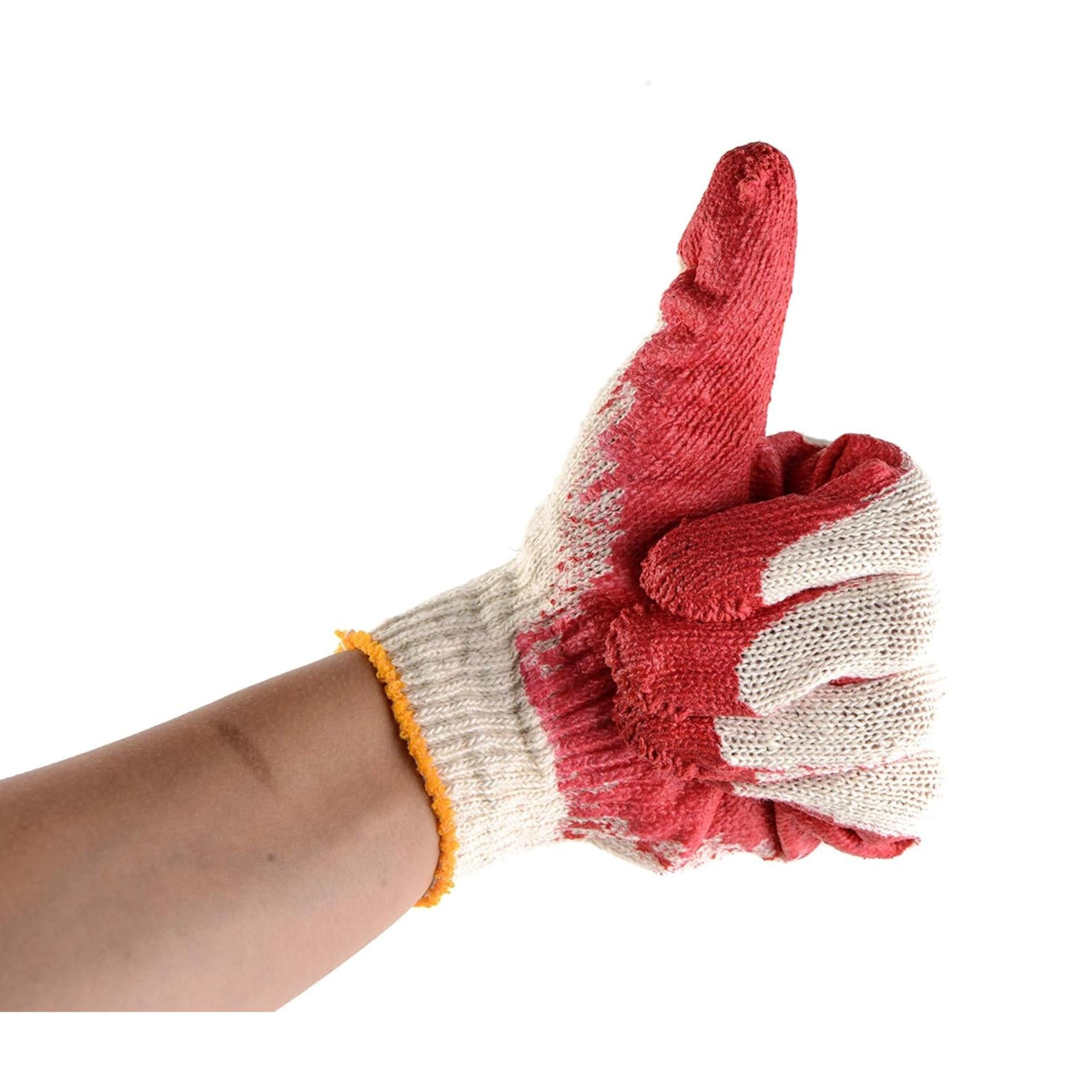 Latex Nitrile Coated Work Gloves – Cotton Knit Safety Gloves: 1 Pair Chemical Resistant Safety Gloves product image 6