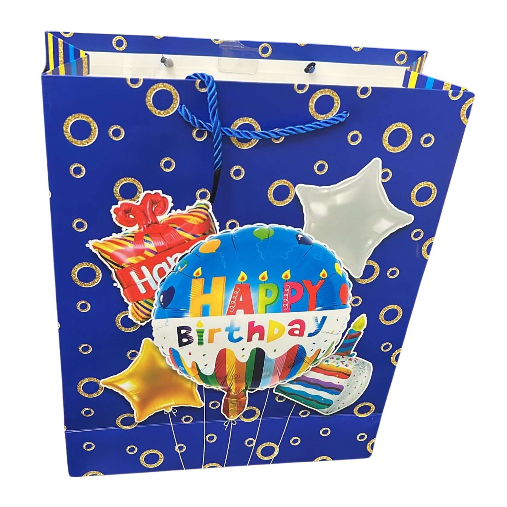 Bright Colorful Happy Birthday 10x13 Gift Bag: 1 Pack Gift Bags size and feature image