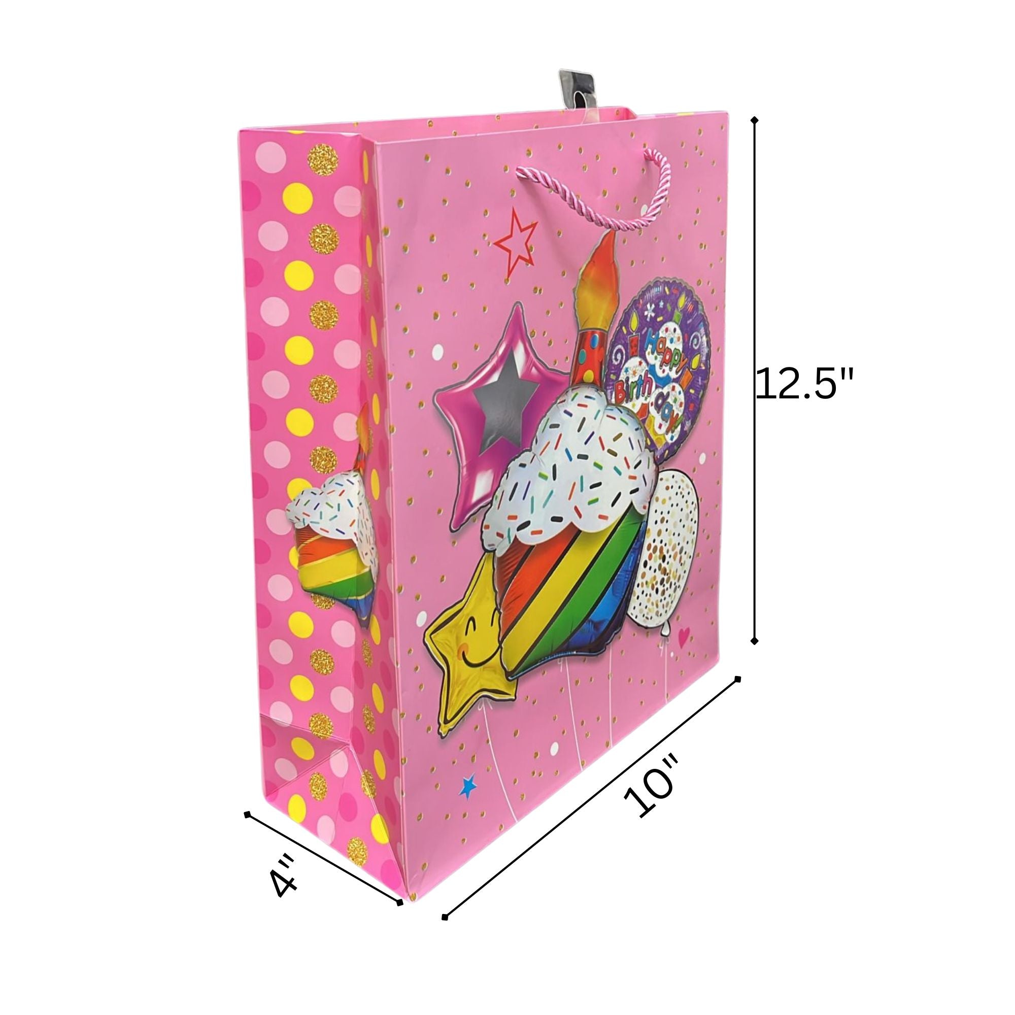 Bright Colorful Happy Birthday 10x13 Gift Bag: 1 Pack Gift Bags product detail image