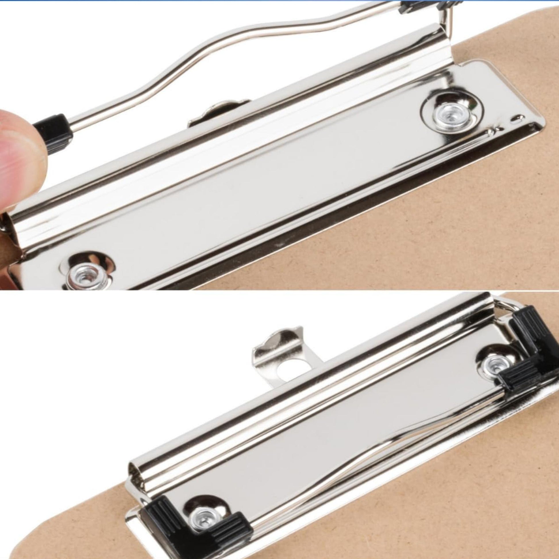 Brown  Clipboard Vertical Hardboard with Low-Profile Clip