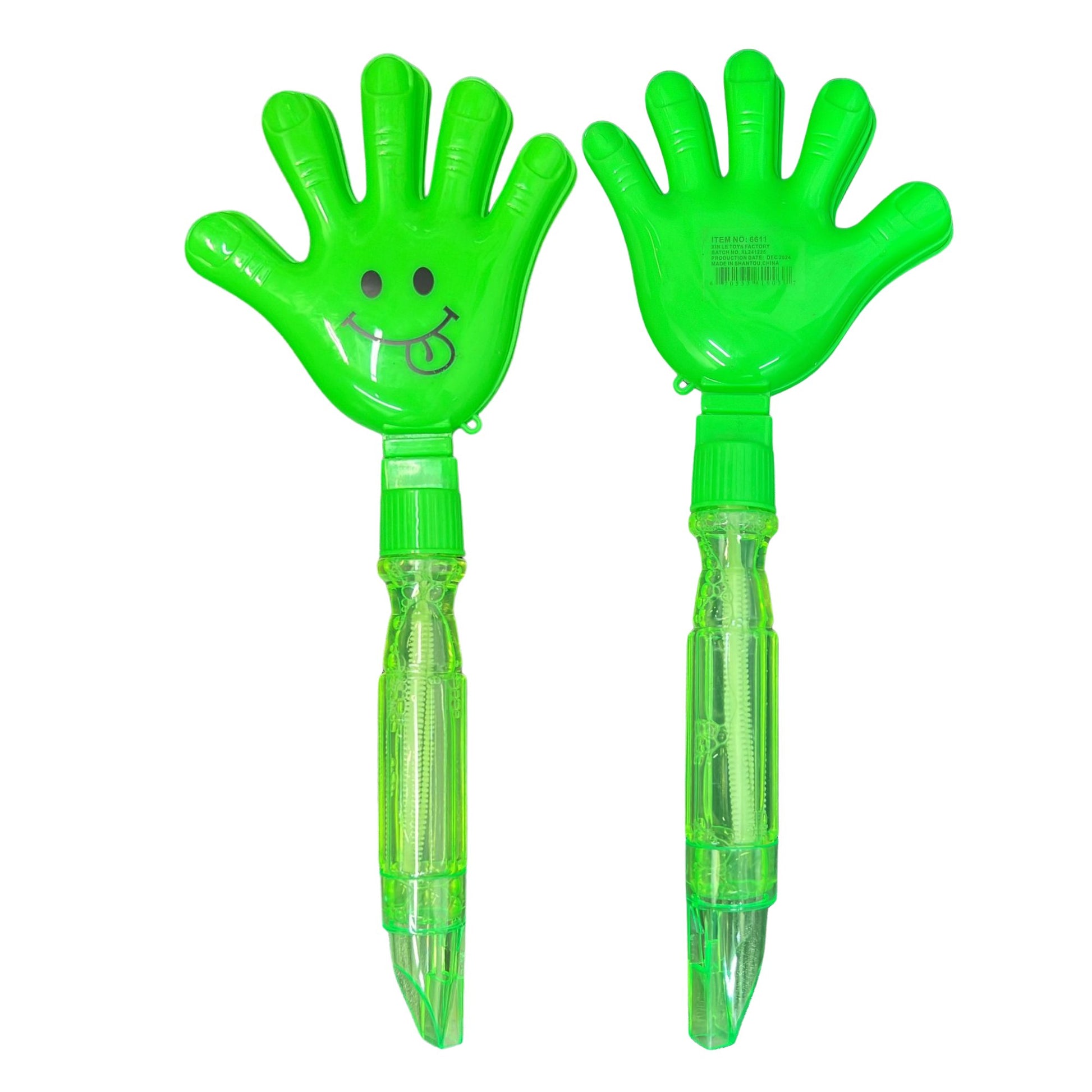 10" Bubble Emoji Hand Stick Wind with Whistle at Bottom 
