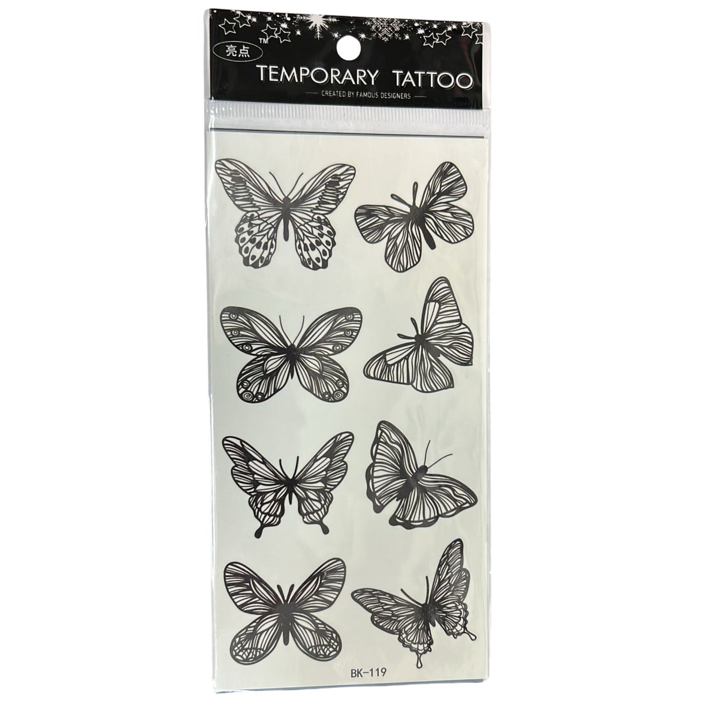 Unisex Butterfly Semi Permanent/Temporary Long-Lasting Tattoo