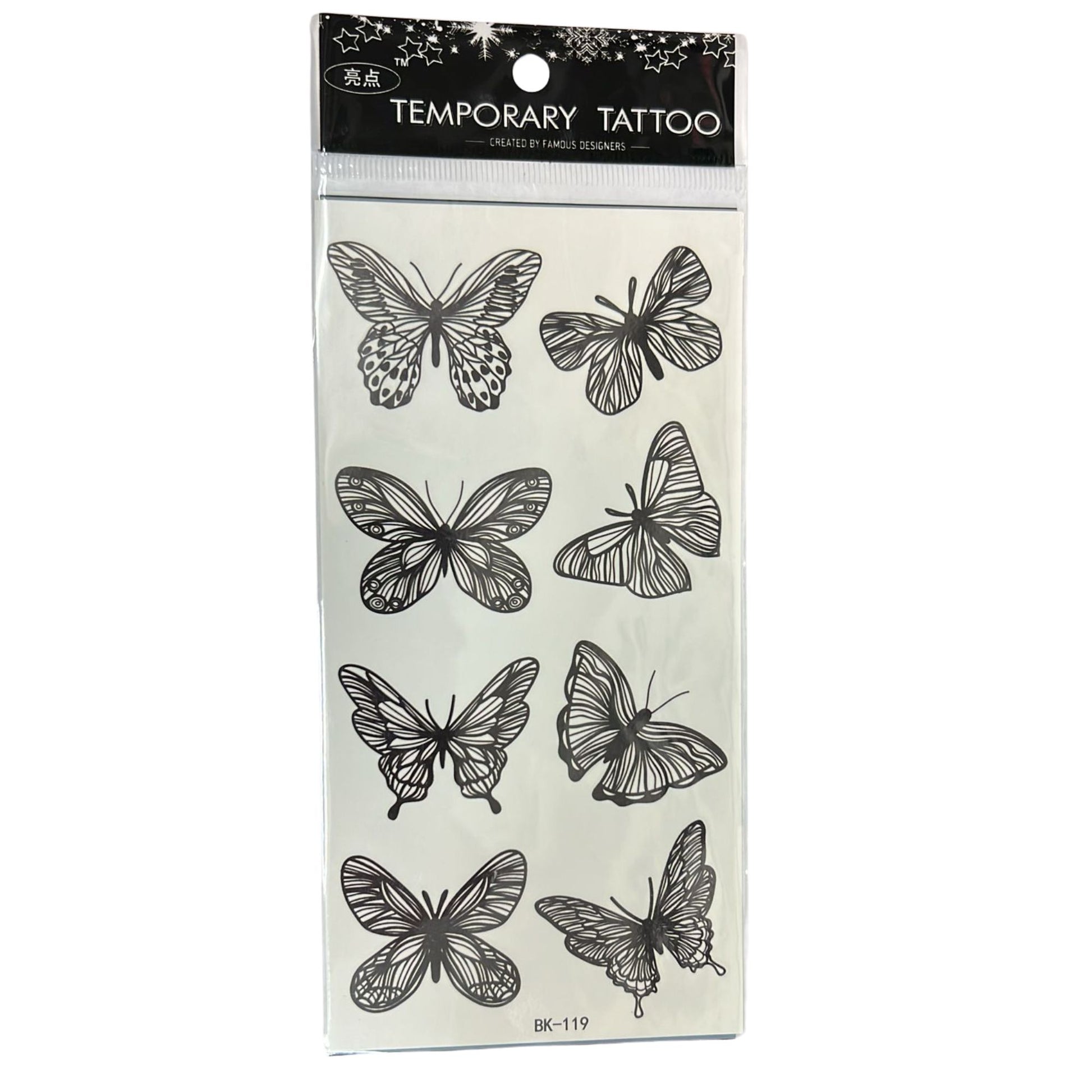 Unisex Butterfly Semi Permanent/Temporary Long-Lasting Tattoo