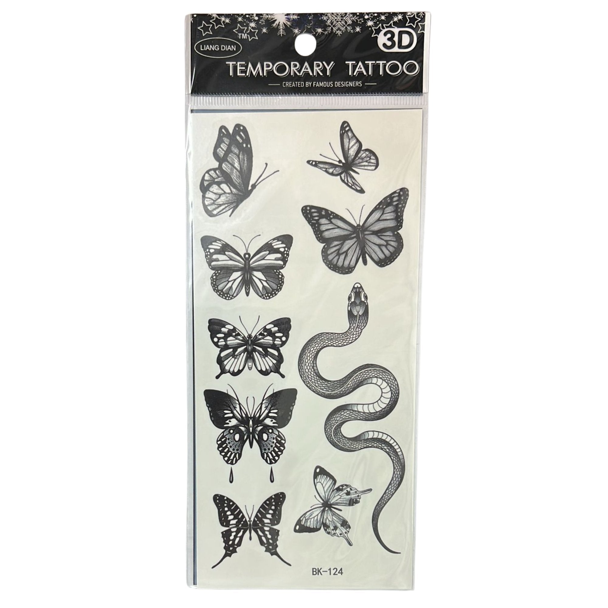 Unisex Butterfly Semi Permanent/Temporary Long Lasting Tattoo: 1 Pack Temporary Tattoos Tattos product image 5