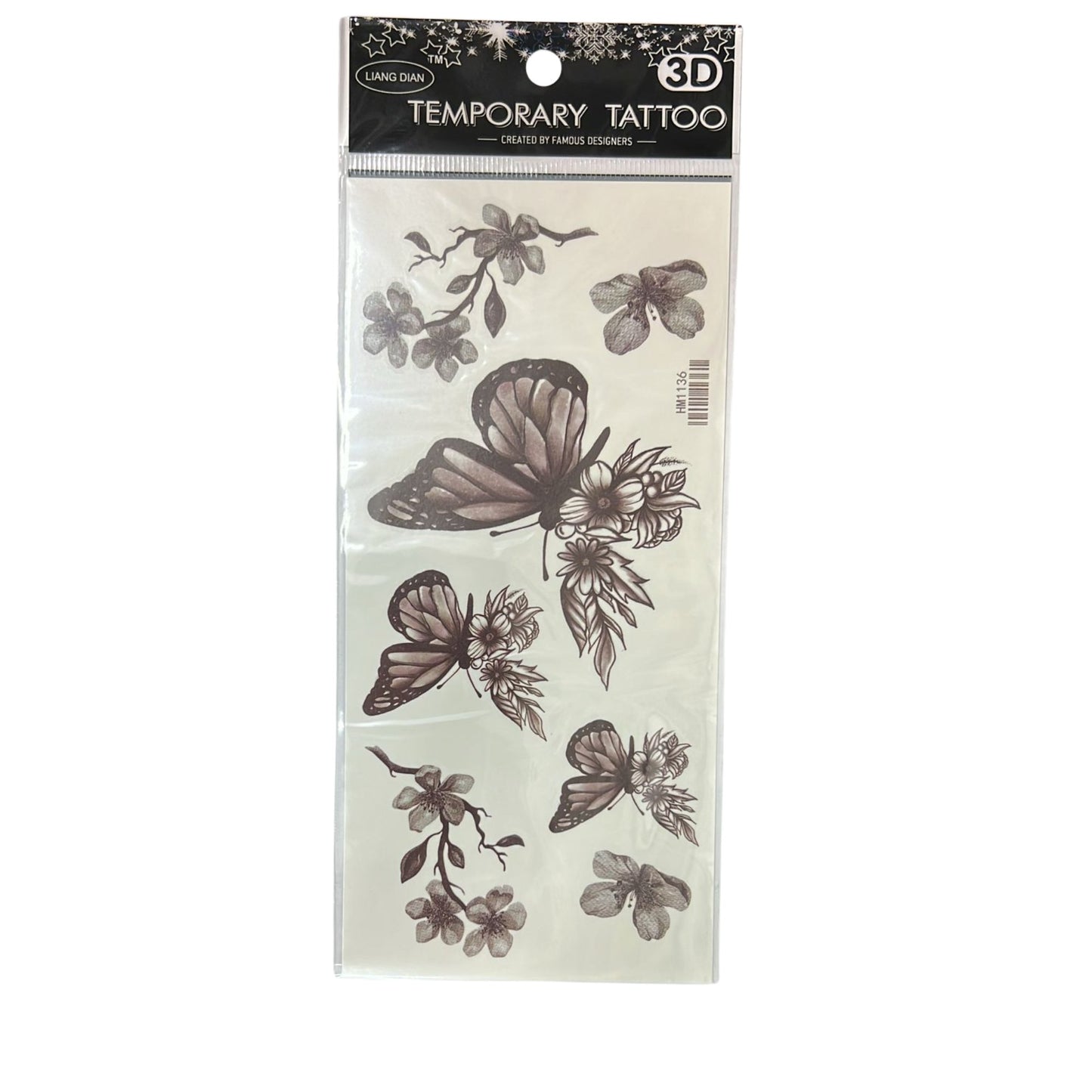 Unisex Butterfly Semi Permanent/Temporary Long-Lasting Tattoo