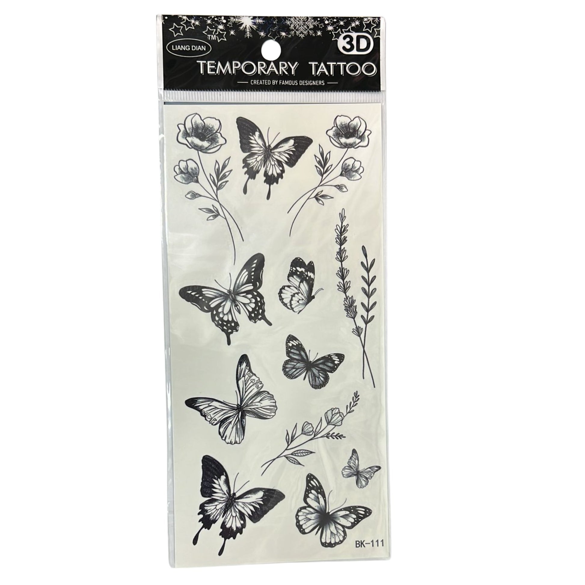 Unisex Butterfly Semi Permanent/Temporary Long-Lasting Tattoo