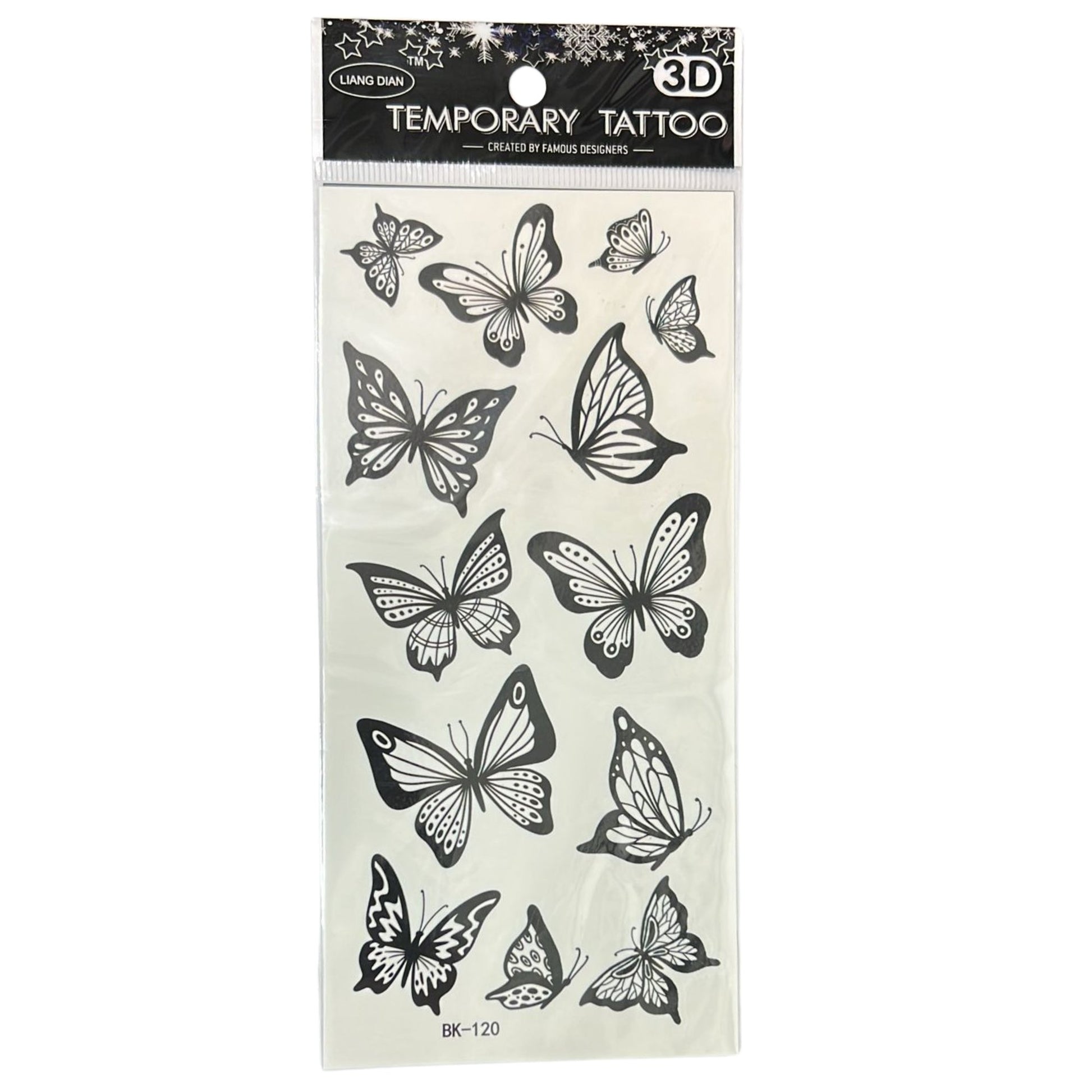 Unisex Butterfly Semi Permanent/Temporary Long-Lasting Tattoo