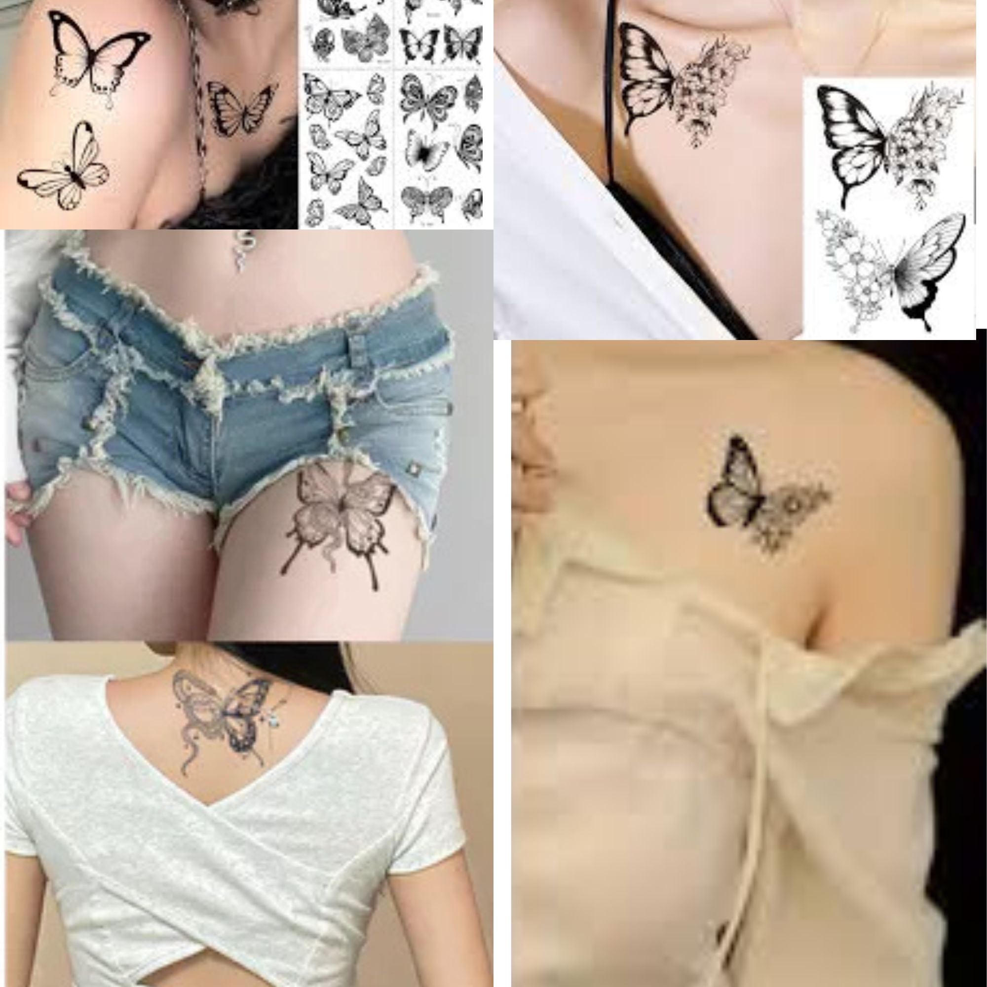 Unisex Butterfly Semi Permanent/Temporary Long Lasting Tattoo: 1 Pack Temporary Tattoos Tattos main product image
