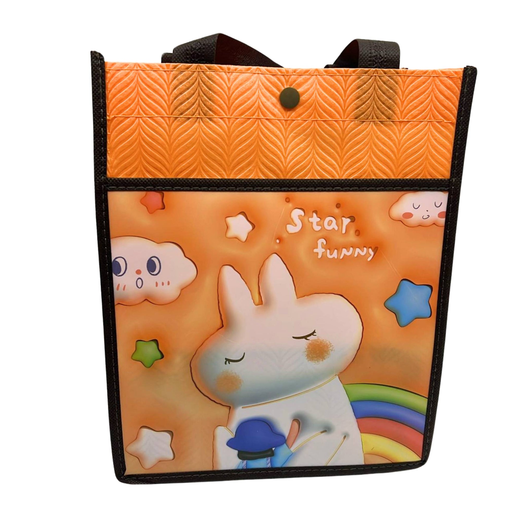 Reusable Fabric Gift Bag with Double Pockets and Safety Button