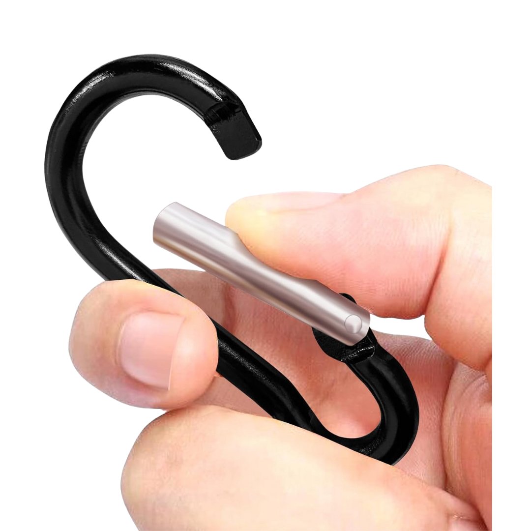 Carabiner Clips with Keyrings Aluminum D-Ring Spring Lock Hooks