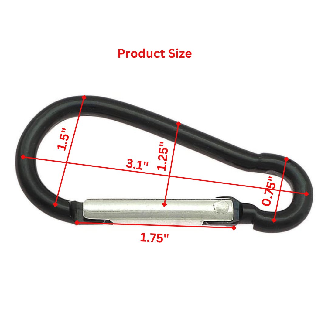 Carabiner Clips with Keyrings Aluminum D-Ring Spring Lock Hooks