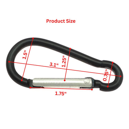 Carabiner Clips with Keyrings Aluminum D-Ring Spring Lock Hooks