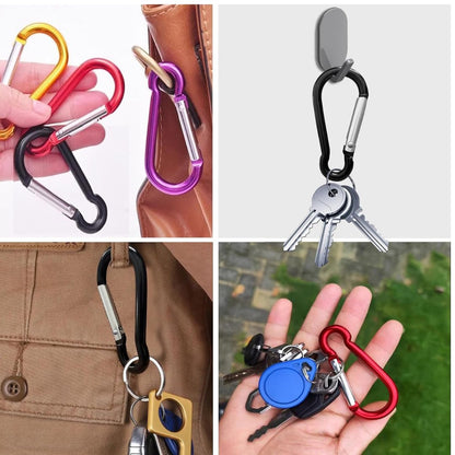 Carabiner Clips with Keyrings Aluminum D-Ring Spring Lock Hooks