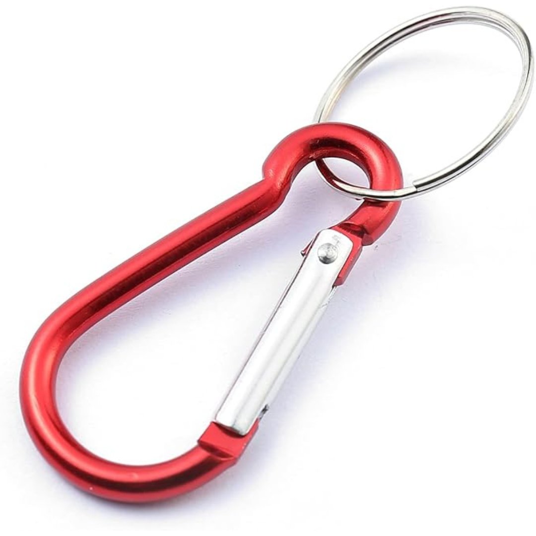 Carabiner Clips with Keyrings Aluminum D-Ring Spring Lock Hooks
