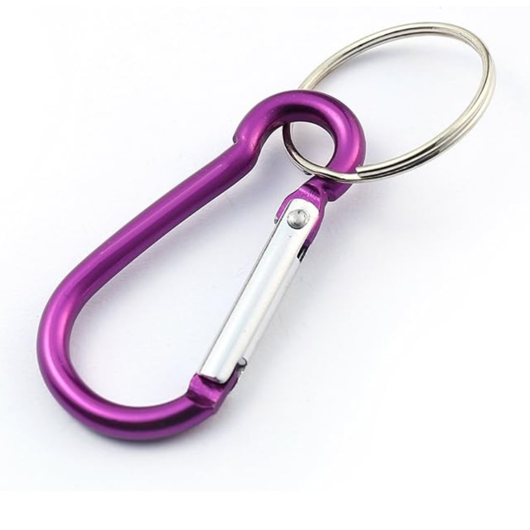 Carabiner Clips with Keyrings Aluminum D-Ring Spring Lock Hooks