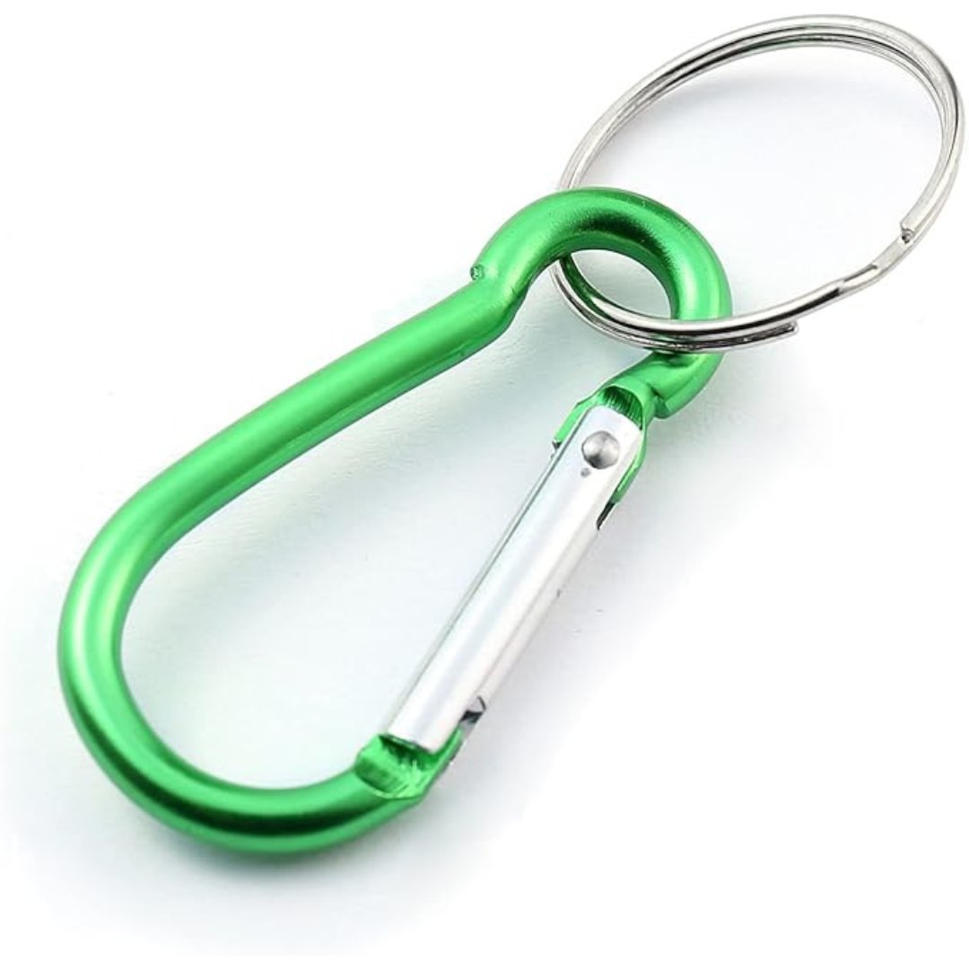 Carabiner Clips with Keyrings Aluminum D-Ring Spring Lock Hooks