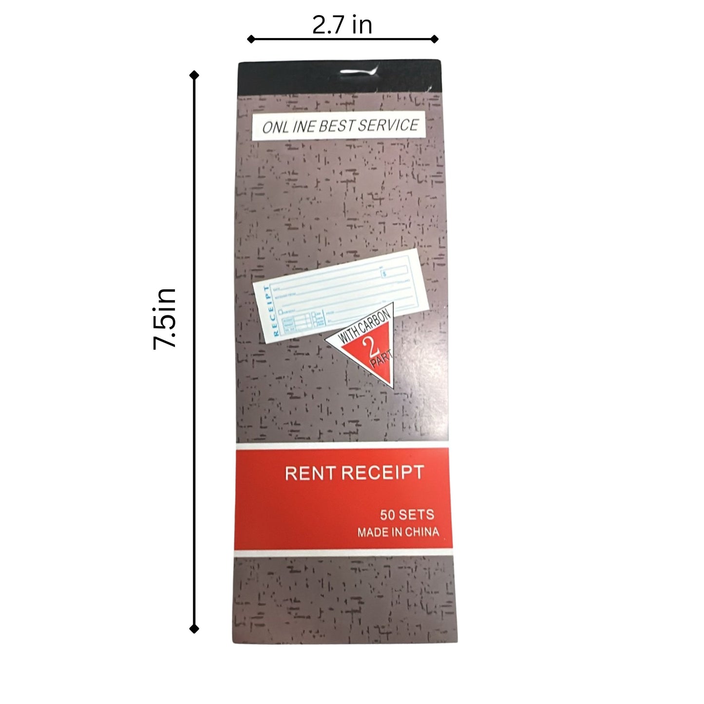 2-Part Carbonless with Log Sheet Rent Receipt Book