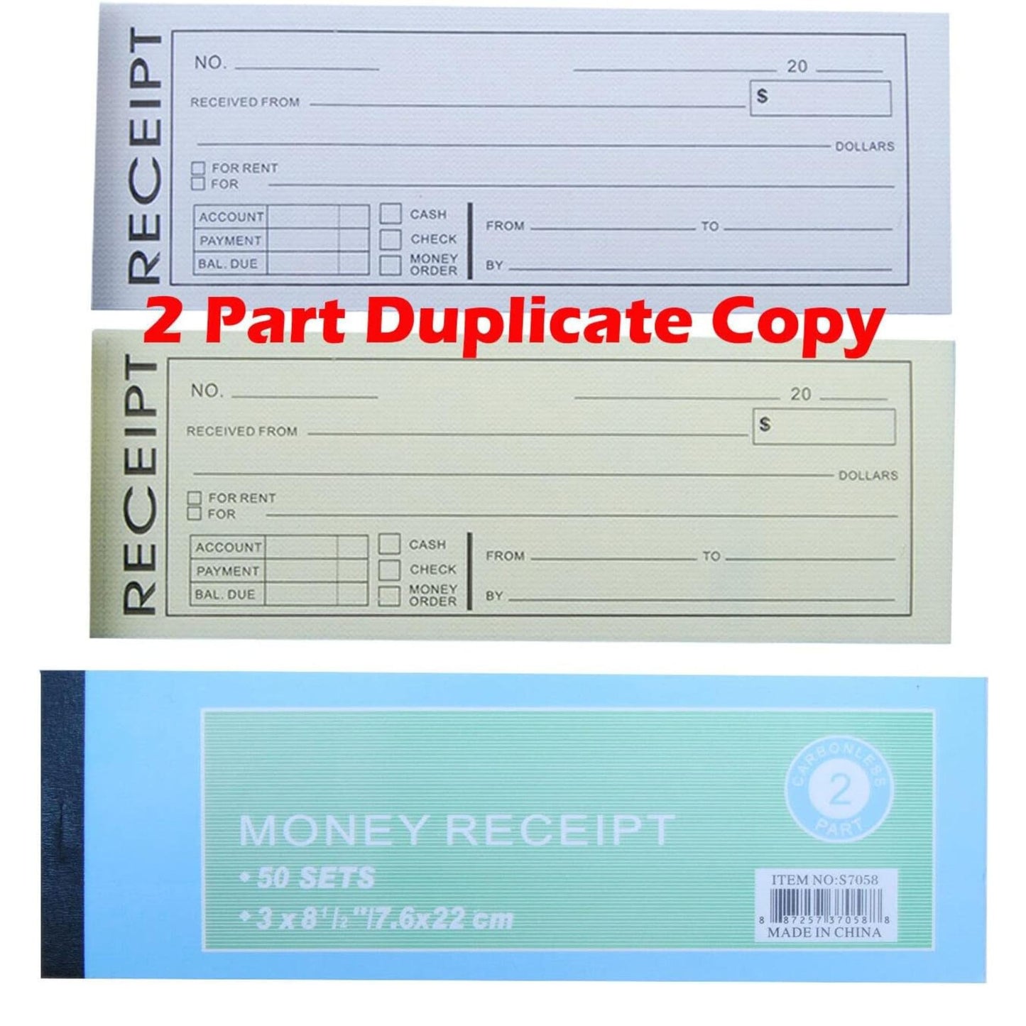 2-Part Carbonless Rent & Sales Receipt Book