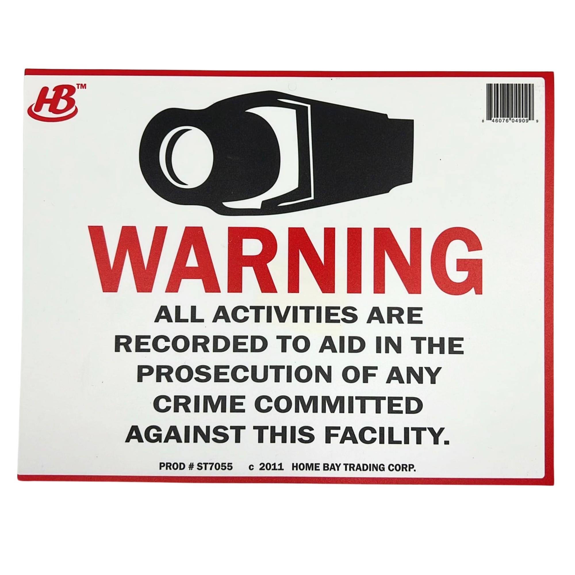 9"X12" "WARNING" Plastic Signage Sign 1 Pack Safety & Warning Signs Outdoor main product image