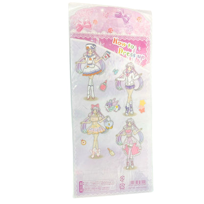 Changing Clothes Pretty Girl Stickers