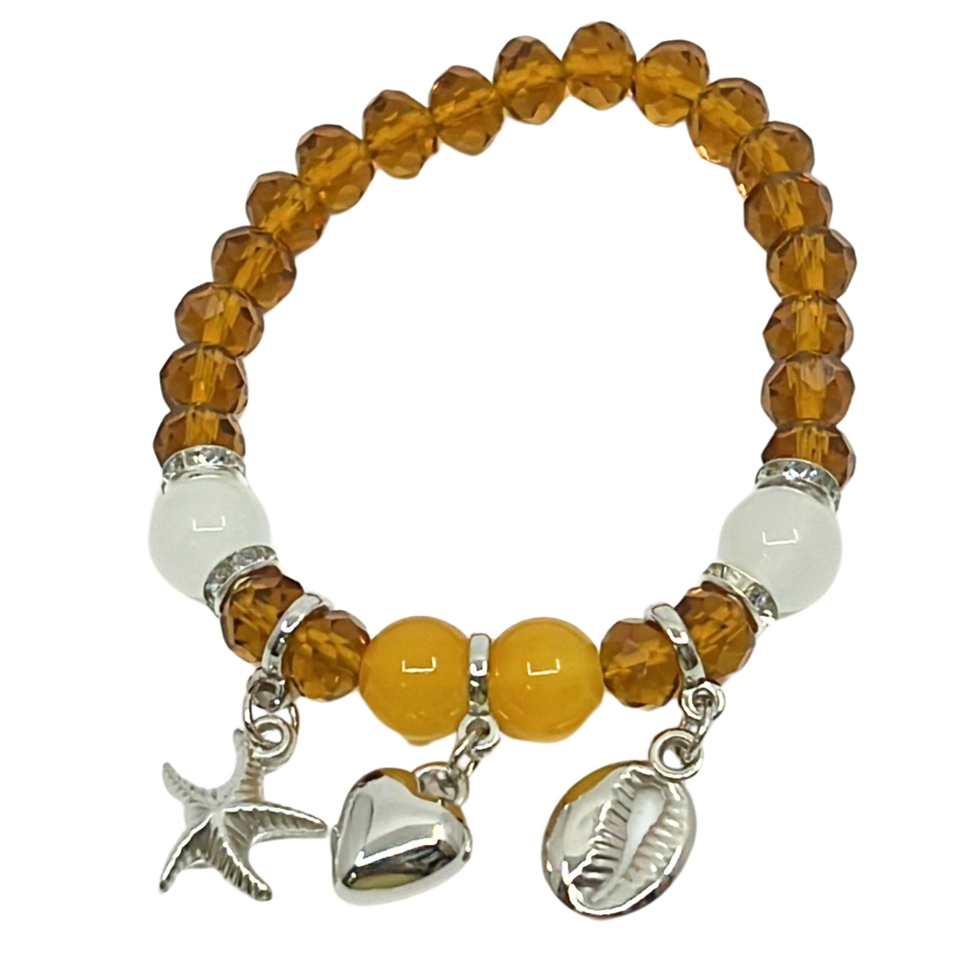 Colorful Beaded Bracelet with Three Charms : 1 Pack Bracelets Gift Jewelry Valentine product image 7
