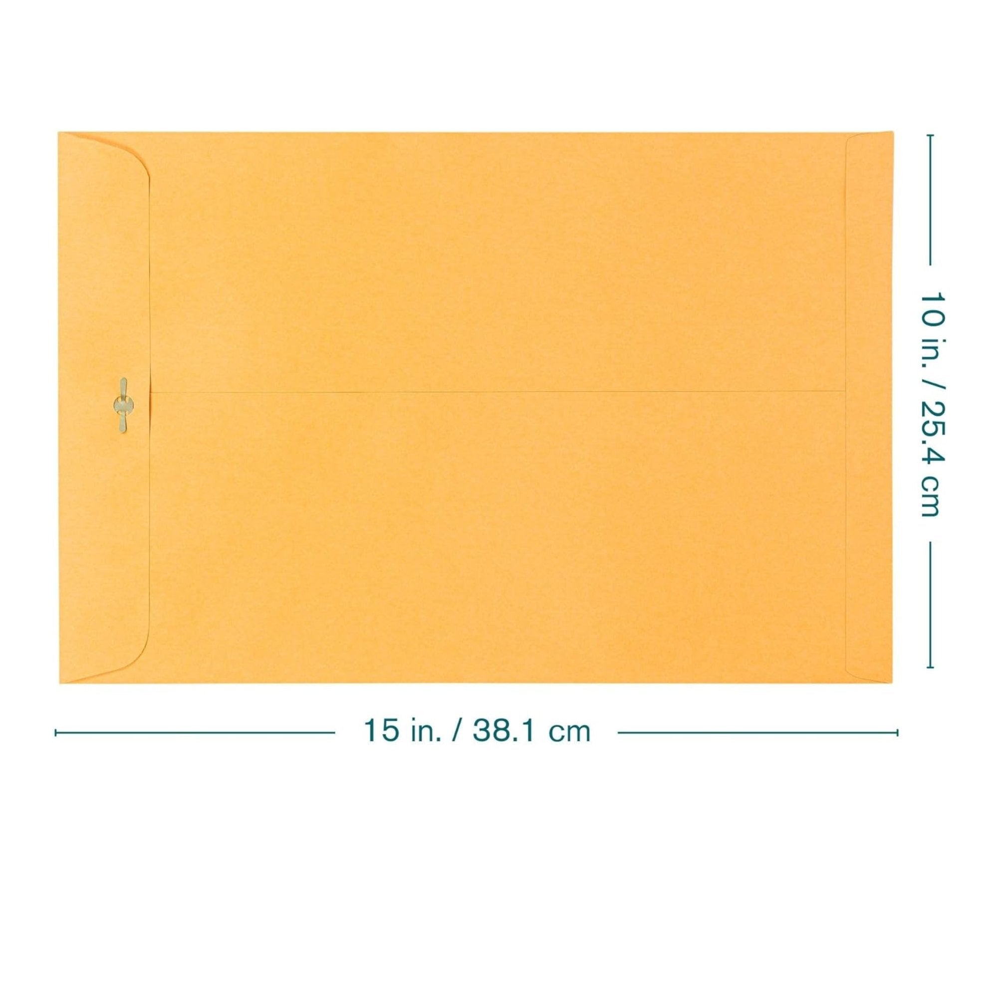 Clasp Envelopes – 10 x 15 in, Brown Kraft with Gummed Flaps: 2 Pack Envelop School product detail image