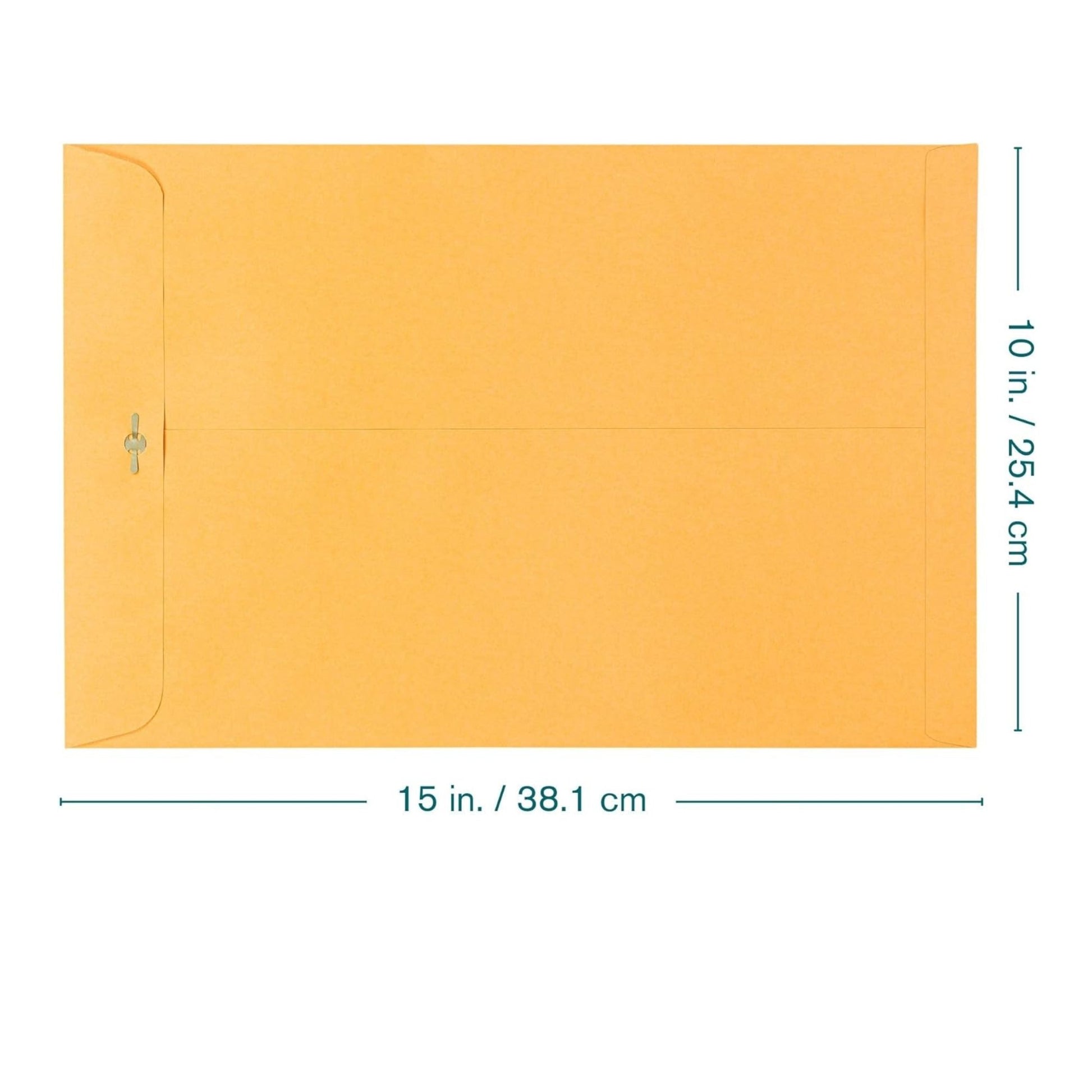 Clasp Envelopes – 10 x 15 in, Brown Kraft with Gummed Flaps