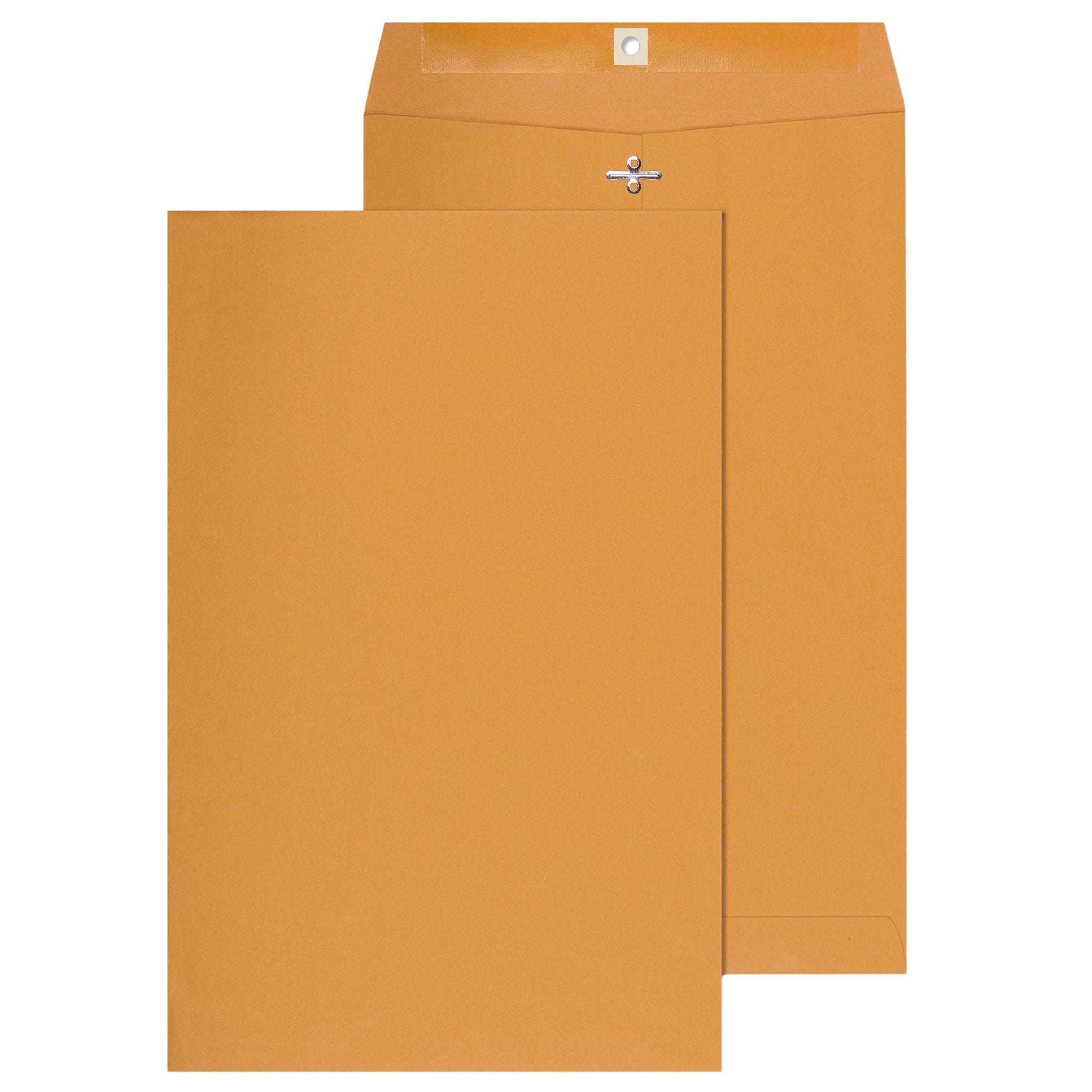 Clasp Envelopes – 10 x 15 in, Brown Kraft with Gummed Flaps: 2 Pack Envelop School main product image