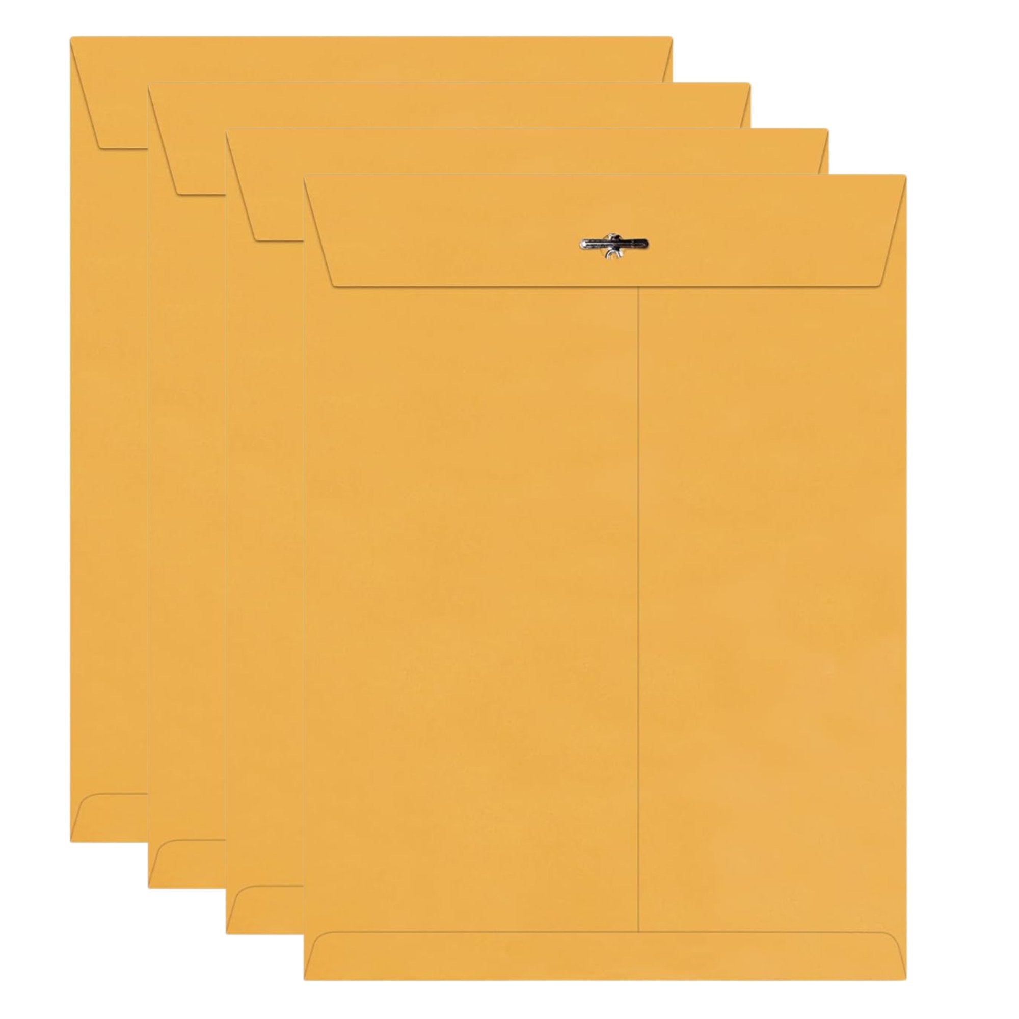Clasp Envelopes – 9 x 12 in, Brown Kraft with Gummed Flaps: 4 Pack Envelop School main product image