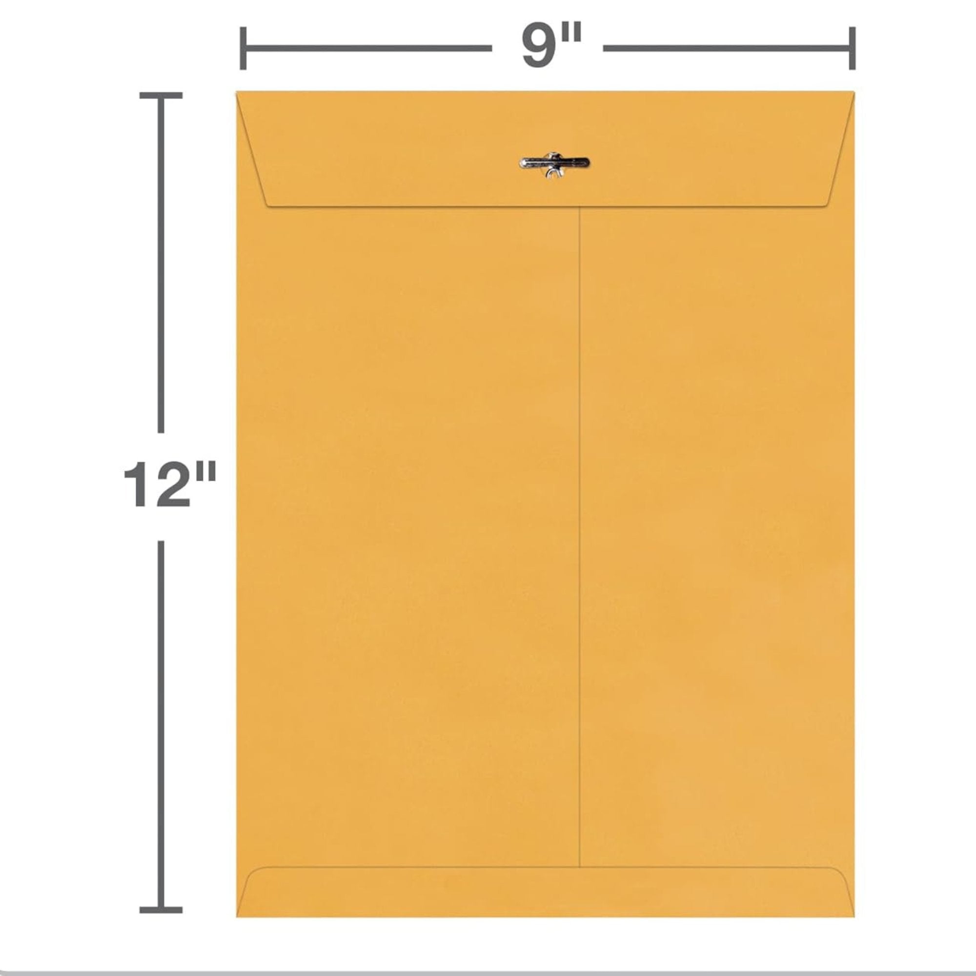 Clasp Envelopes – 9 x 12 in, Brown Kraft with Gummed Flaps: 4 Pack Envelop School product detail image