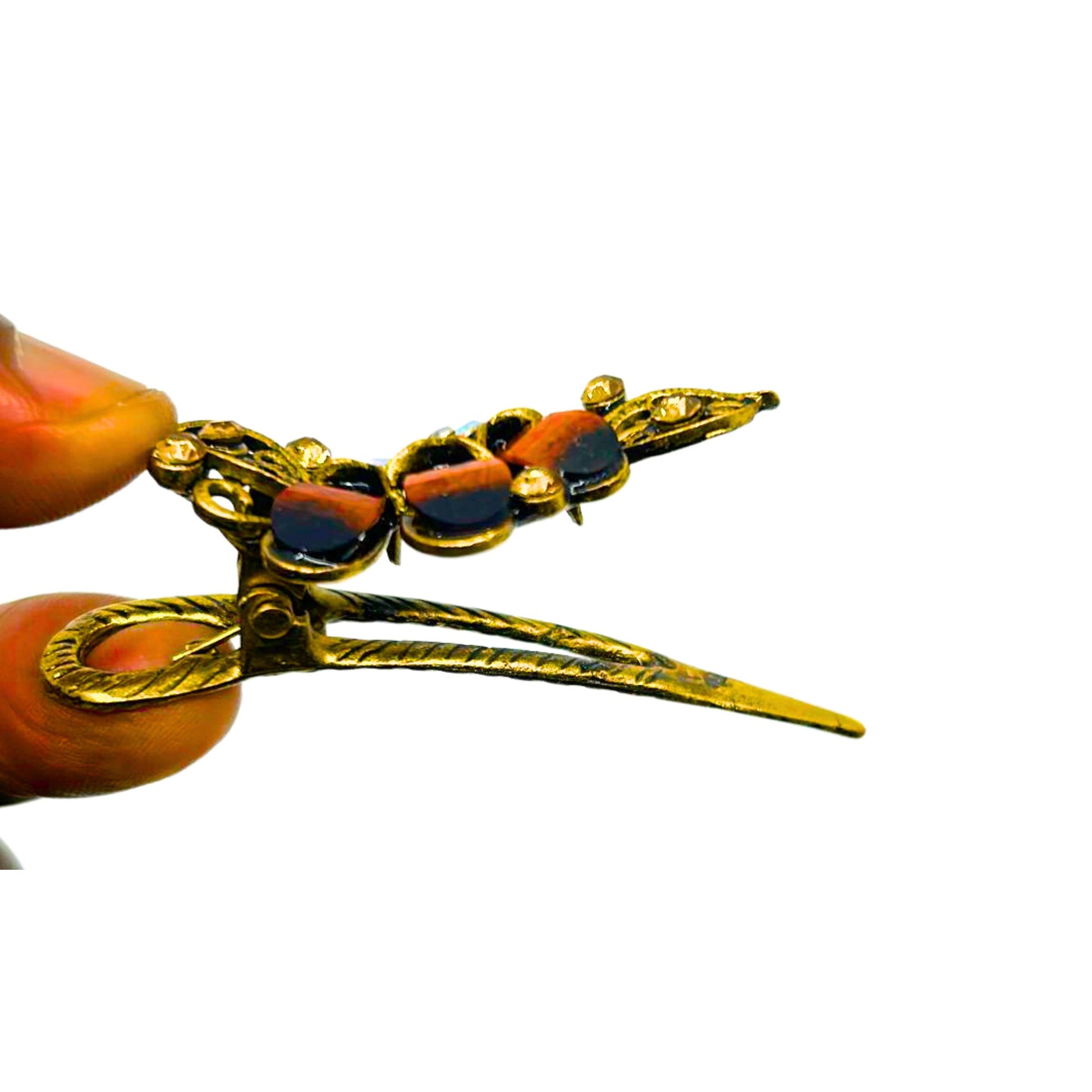 Vintage Hair Clip with Precious Stones