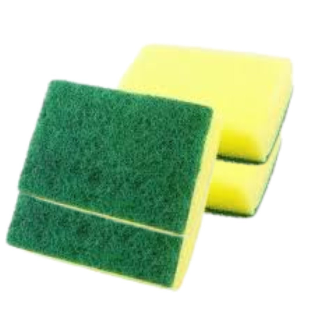 Clean Sponge with Green Scrubbing Pads – 4 Pack Sponges & Scouring Pads size and feature image